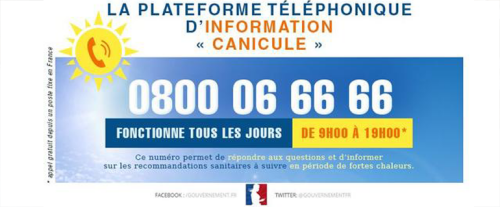 Canicule : Activation de la plate-forme téléphonique 0800 06 66 66